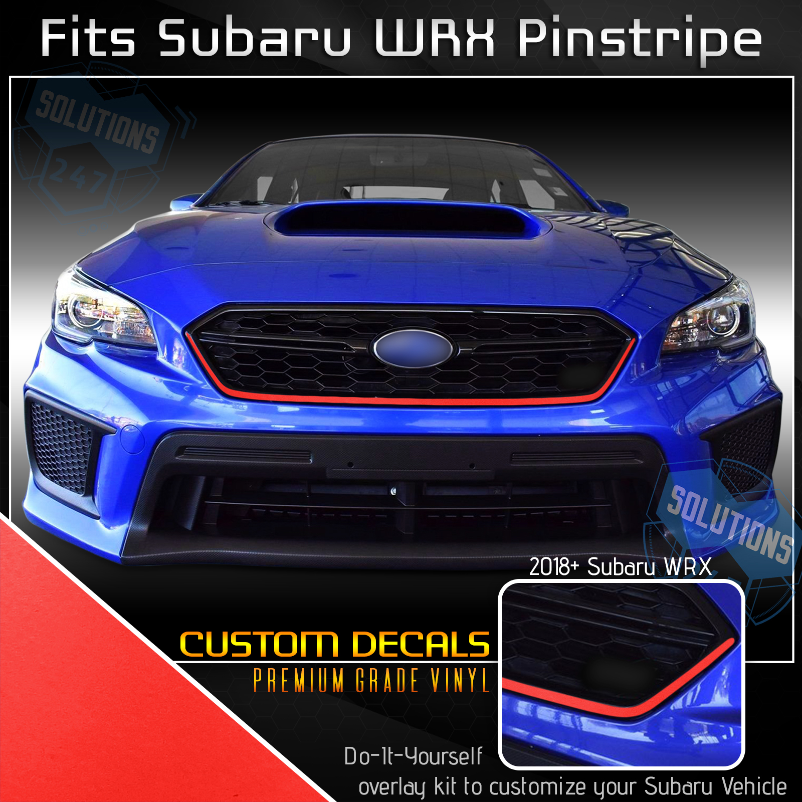 Grille Pinstripe Vinyl Decal PreCut For 20182020 Subaru WRX / STI